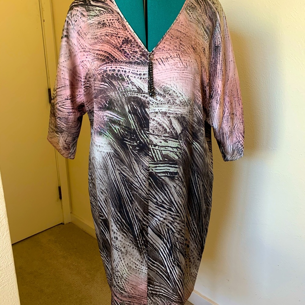 NWOT Marina Rinaldi silk cocktail dress. Size 14